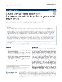 Ameliorating Process Parameters for Zeaxanthin Yield in Arthrobacter Gandavensis MTCC 25325