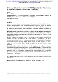 Change Points in the Spread of COVID-19 Question the Effectiveness of Nonpharmaceutical Interventions in Germany