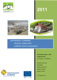 Contingency Planning: Process, Templates, Current State in Bulgaria