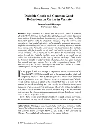 Divisible Goods and Common Good: Reáections on Caritas in Veritate