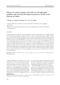 Effects of Various Organic Materials on Soil Aggregate Stability and Soil Microbiological Properties on the Loess Plateau of China