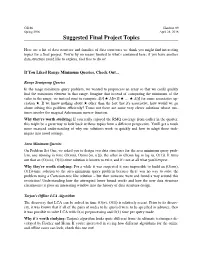 Suggested Final Project Topics