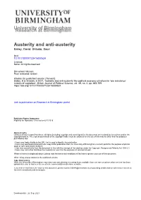 University of Birmingham Austerity and Anti-Austerity