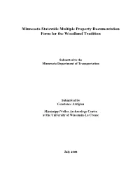Minnesota Statewide Multiple Property Documentation Form for the Woodland Tradition