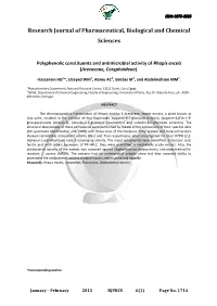Polyphenolic Constituents and Antimicrobial Activity of Rhapis Excels (Arecaceae, Coryphoideae)