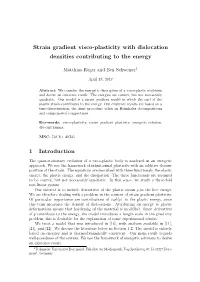 Strain Gradient Visco-Plasticity with Dislocation Densities Contributing to the Energy 1 Introduction