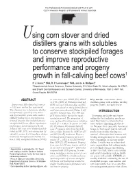 Using Corn Stover and Dried Distillers Grains with Solubles