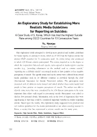 An Exploratory Study for Establishing More Realistic Media Guidelines for Reporting on Suicides: a Case Study of S