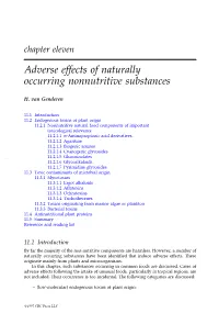 Chapter 11: Adverse Effects of Naturally Occurring Nonnutritive Substances