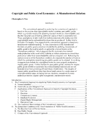 Copyright and Public Good Economics: a Misunderstood Relation
