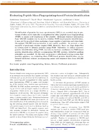 Evaluating Peptide Mass Fingerprinting-Based Protein Identification