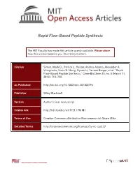 Rapid Flow-Based Peptide Synthesis
