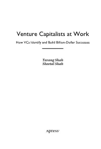 Venture Capitalists at Work How Vcs Identify and Build Billion-Dollar Successes