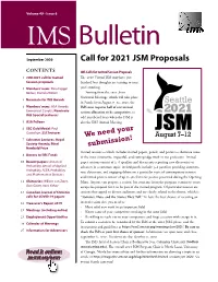 Call for 2021 JSM Proposals