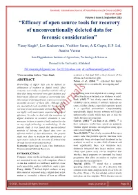 “Efficacy of Open Source Tools for Recovery of Unconventionally Deleted Data for Forensic Consideration”