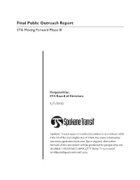 Final Public Outreach Report STA Moving Forward Phase III