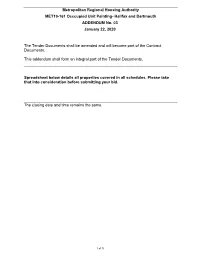 Metropolitan Regional Housing Authority MET19-161 Occcupied Unit Painting- Halifax and Dartmouth ADDENDUM No