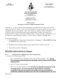 SPECIFICATION MANUAL Changes