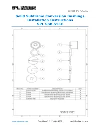 SPL Solid Subframe Conversion Bushings