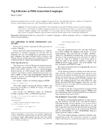 Tag Libraries As Fifth Generation Languages Mark Cyzyk*