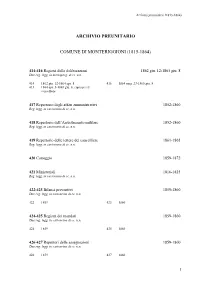 Comune Di Monteriggioni (1815-1864)
