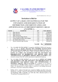 Invitation to Bid for SUPPLY of LABOR and MATERIALS FOR