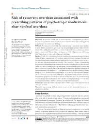 Risk of Recurrent Overdose Associated with Prescribing Patterns of Psychotropic Medications After Nonfatal Overdose