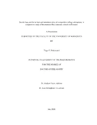 Social Class and the Written and Unwritten Rules of Competitive College Admissions: a Comparative Study of International Baccalaureate Schools in Ecuador