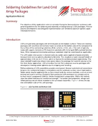 Soldering Guidelines for Land Grid Array Packages Application Note 61