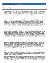 Unanticipated Changes in Aggregate Supply Page 1 of 3