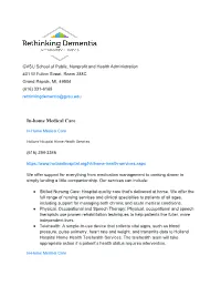View the Complete Listing of Dementia Services in the West Michigan Area