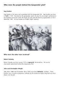 Who Were the People Behind the Gunpowder Plot?