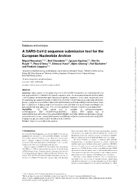 A SARS-Cov-2 Sequence Submission Tool for the European Nucleotide