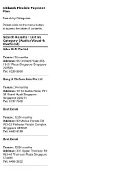 Citibank Flexible Payment Plan Search by Categories. Please Click