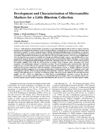 Development and Characterization of Microsatellite Markers for a Little Bluestem Collection