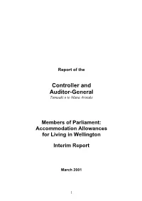 Members of Parliament: Accommodation Allowances for Living in Wellington