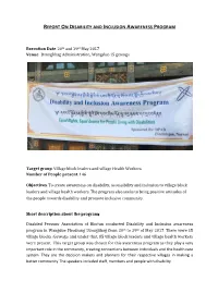 Report on Disability Awareness Program