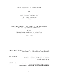 Three Experiments in Cinéma Vérité by Ross Simonton Mcelwee