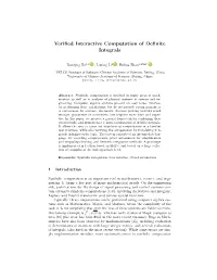 Verified Interactive Computation of Definite Integrals