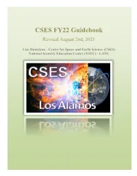 CSES FY22 Guidebook Revised August 2Nd, 2021