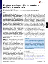 Directional Selection Can Drive the Evolution of Modularity in Complex Traits
