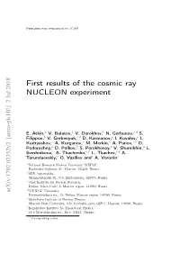 First Results of the Cosmic Ray NUCLEON Experiment