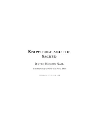 Knowledge and the Sacred – the Gifford Lectures