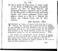 No. 5176. an Act to Revoke the Reservation of Certain Lands in the Parish of Melbourne South Permanently Reserved As Sites for R