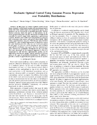 Stochastic Optimal Control Using Gaussian Process Regression Over Probability Distributions