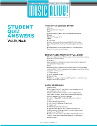 Student Quiz Answers