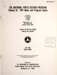 The National Parts Return Program