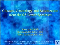 Clusters, Cosmology and Reionization from the SZ Power Spectrum