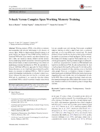 N-Back Versus Complex Span Working Memory Training
