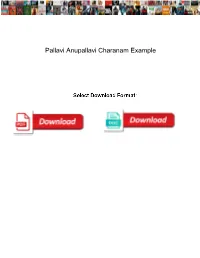Pallavi Anupallavi Charanam Example